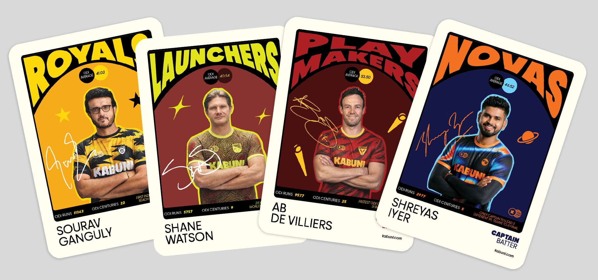 Kabuni Super Coaches - Sourav Ganguly, Shane Watson, AB de Villiers, Shreyas Iyer